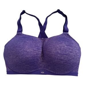 Victoria Secret Purple Sports Bra Underwire CrissCross Adjustable Straps-36DD